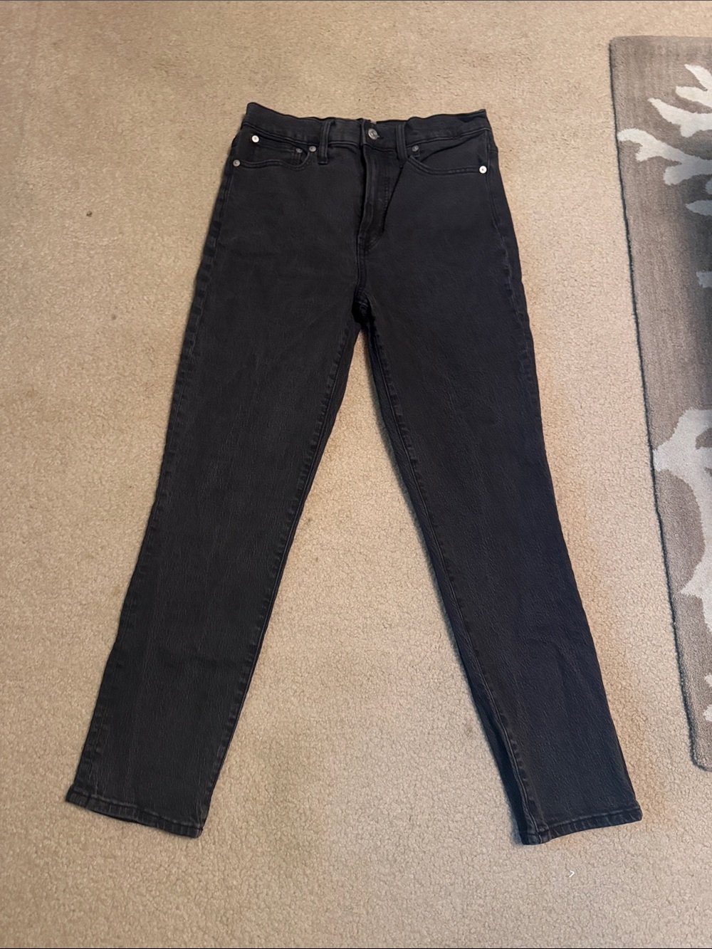 Madewell High-Rise Black Straight-Leg Jeans